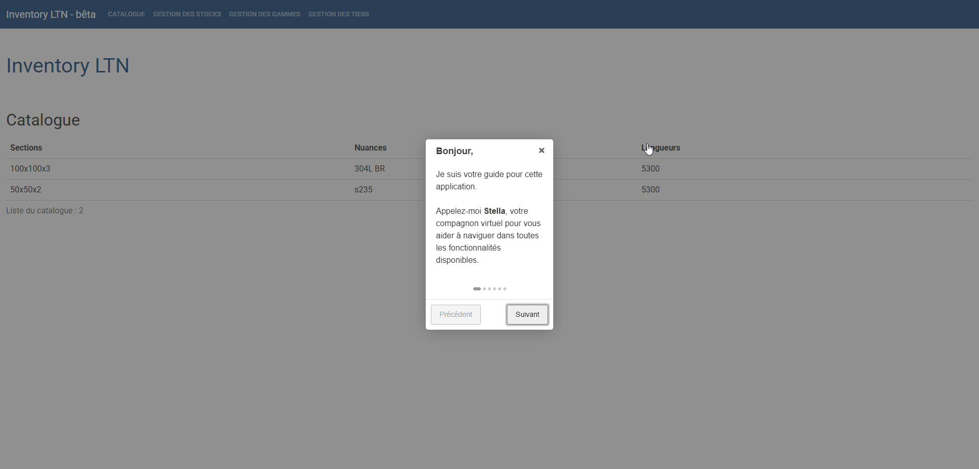 Screenshot Inventory LTN (bêta)